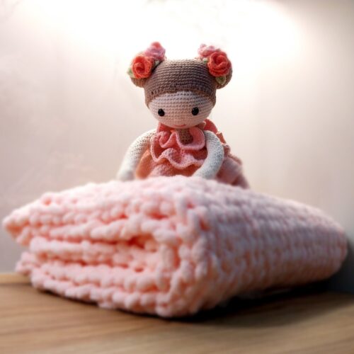 crochet doll with blanket