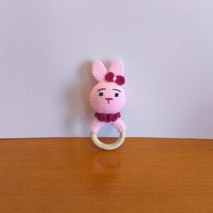 Κουδουνίστρα λαγουδάκι ροζ